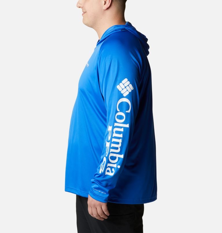 Men's Columbia PFG Terminal Tackle Hoodie Blue | Plus Size CA-T38L4